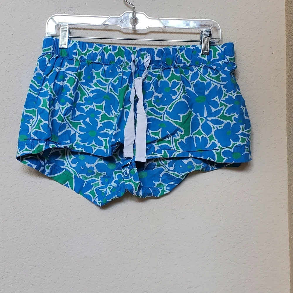 J. Crew Factory Blue Floral Pajama Shorts.  Size Small